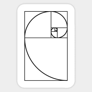 golden ratio black Sticker